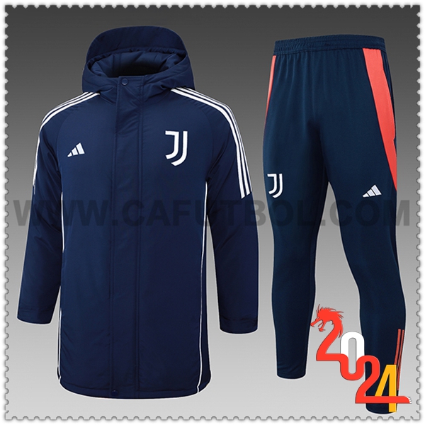 Chandal Plumas Con Capucha Juventus Azul/Blanco/Naranja 2024 2025