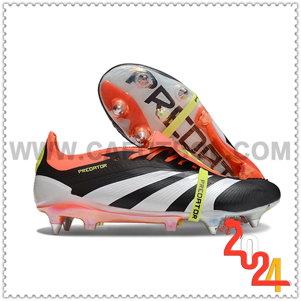 Adidas Zapatos Futbol Predator Elite Tongue SG Blanco/Negro/Naranja