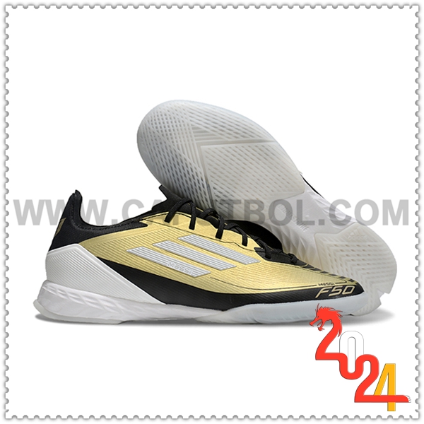 Adidas Zapatos Futbol F50 PRO IC Negro/Amarillo/Blanco