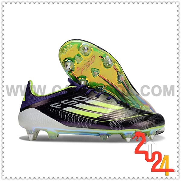 Adidas Zapatos Futbol F50 ELITE SG Negro/Verde/Violeta