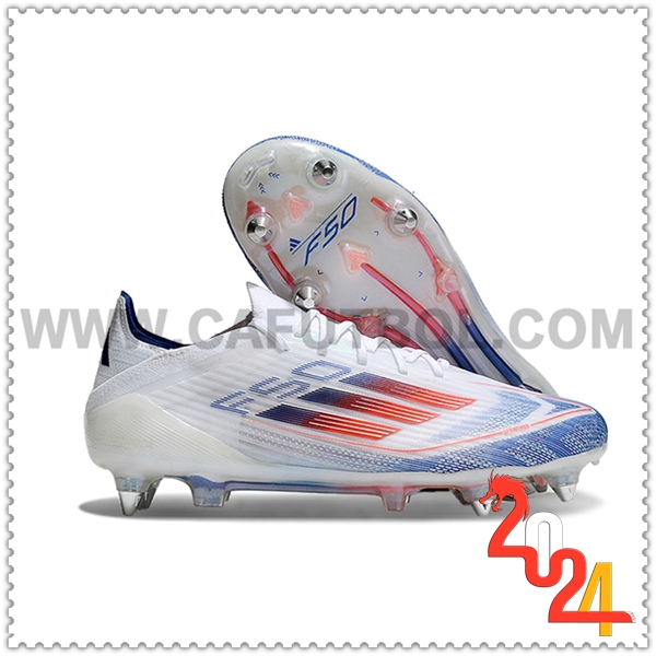 Adidas Zapatos Futbol F50 Elite SG Blanco/Azul/Naranja