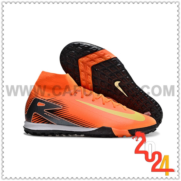 Nike Zapatos Futbol Air Zoom Mercurial Superfly X Elite TF Naranja/Negro/Amarillo