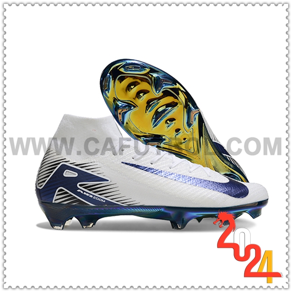 Nike Zapatos Futbol Air Zoom Mercurial Superfly IIX Elite FG Blanco/Azul