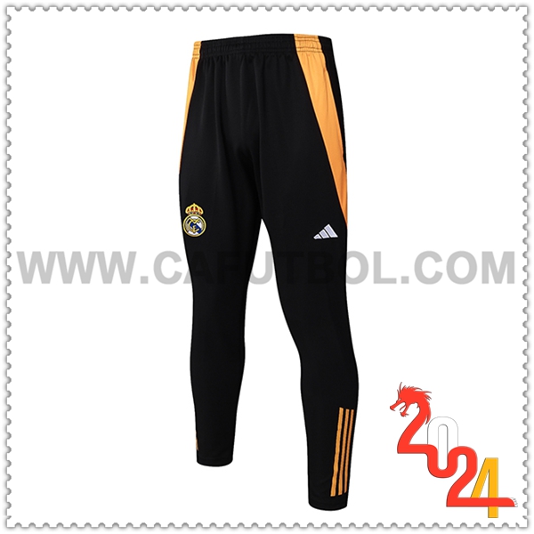 Pantalones Entrenamiento Real Madrid Negro/Naranja 2024 2025