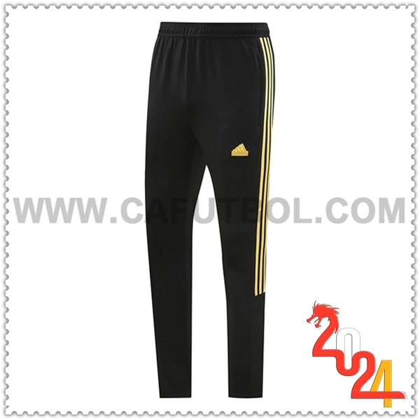 Pantalones Entrenamiento Adidas Negro/Amarillo 2024 2025