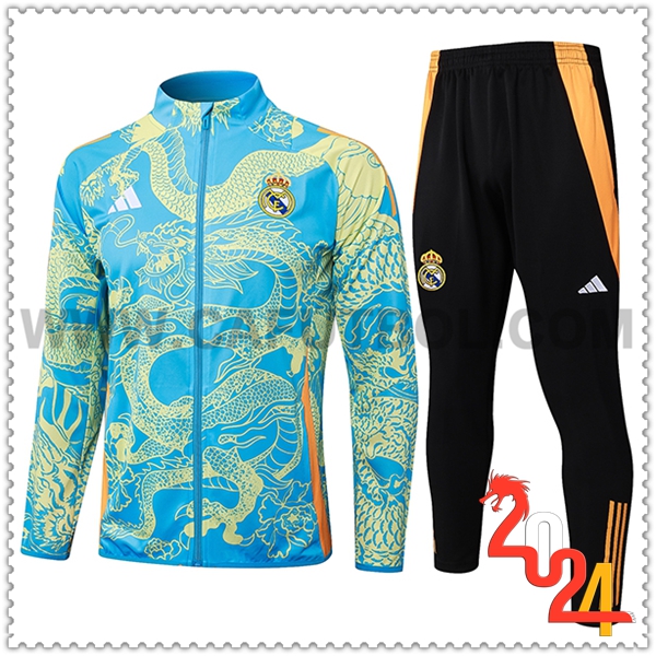 Chandal Chaquetas Futbol Real Madrid Azul/Amarillo 2024 2025 -02