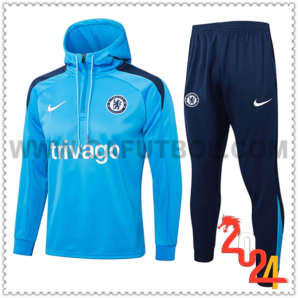 Chaqueta Con Capucha Chandal Rompevientos FC Chelsea Azul 2024 2025