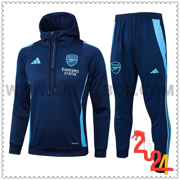 Chaqueta Con Capucha Chandal Rompevientos Arsenal azul real 2024 2025