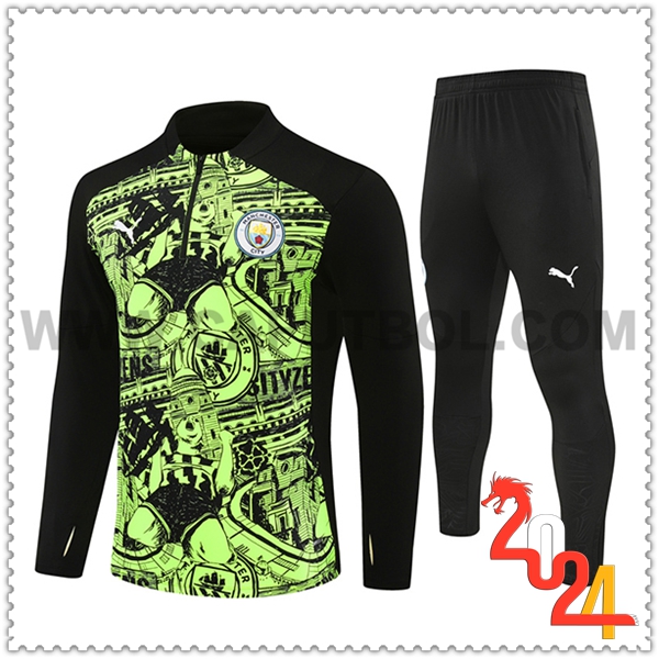 Chandal Futbol Manchester City Verde/Negro 2024 2025