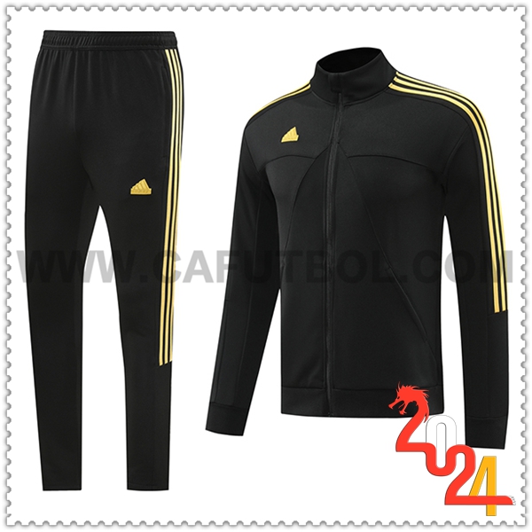 Chandal Chaquetas Futbol Adidas Negro/Amarillo 2024 2025