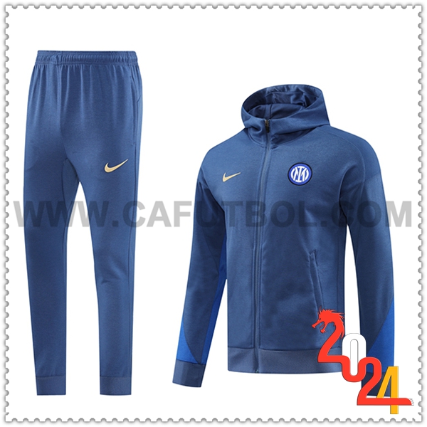 Chaqueta Con Capucha Chandal Rompevientos Inter Milan Azul 2024 2025