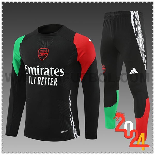 Chandal Futbol Arsenal Ninos Negro/Verde/Rojo 2024 2025 -04