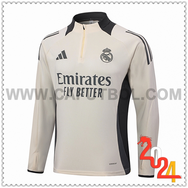 Sudadera Entrenamiento Real Madrid Beige/Gris 2024 2025