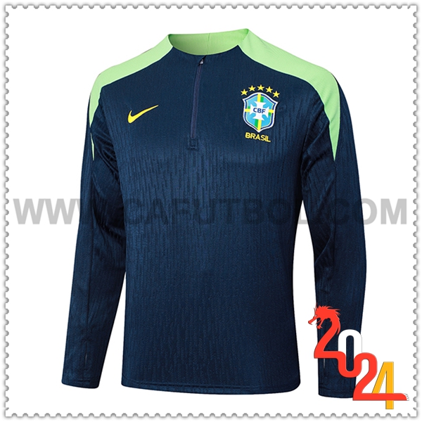 Sudadera Entrenamiento Brasil Azul/Verde 2024 2025