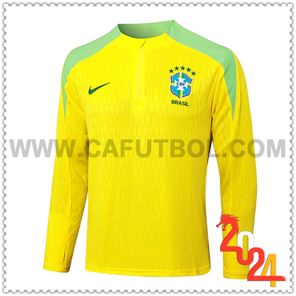 Sudadera Entrenamiento Brasil Amarillo/Verde 2024 2025 -02