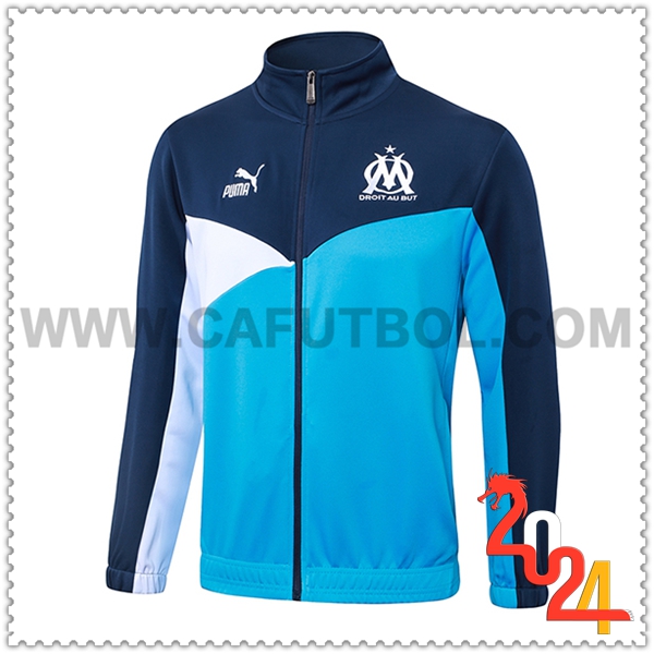 Chaquetas Futbol Marsella Azul/Blanco 2024 2025