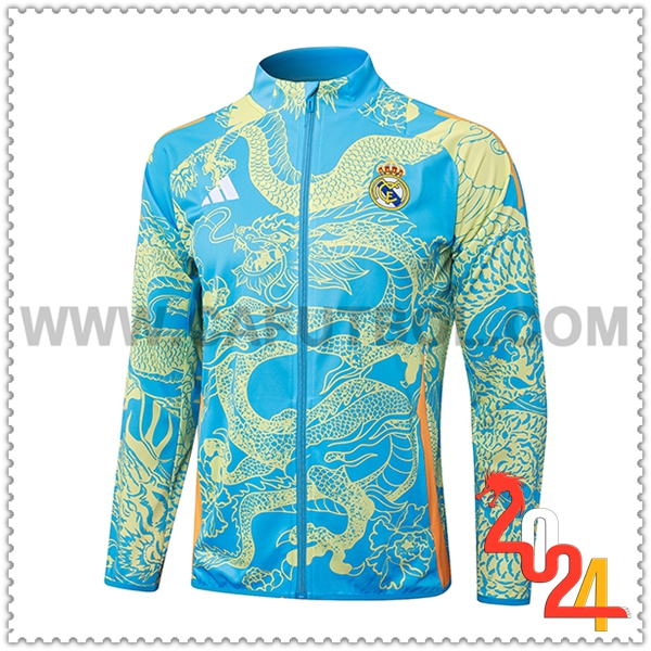 Chaquetas Futbol Real Madrid Azul/Amarillo 2024 2025