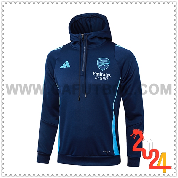 Chaqueta Con Capucha Arsenal azul real 2024 2025