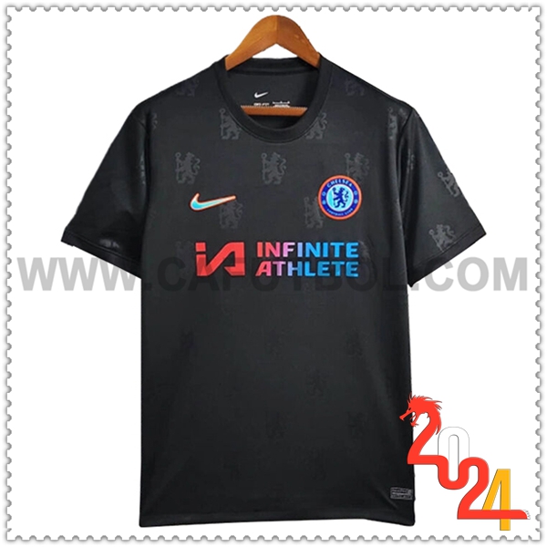 Camiseta Futbol FC Chelsea Negro Edicion especial 2024 2025