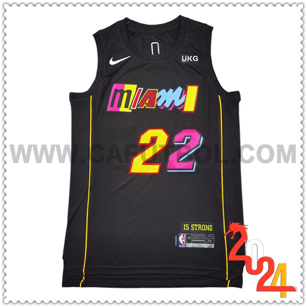 Camisetas De Futbol Miami Heat (BUTLER #22) 2024/25 Negro/Amarillo/Rosa