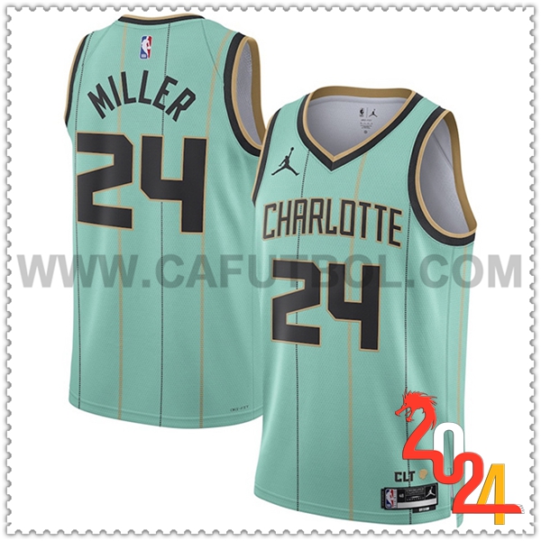 Camisetas De Futbol Charlotte Hornets (MILLER #24) 2024/25 Verde/Negro