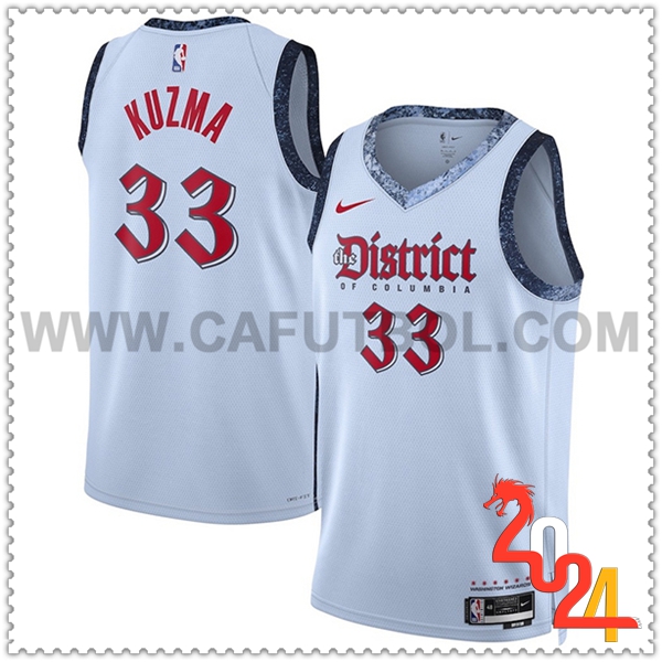 Camisetas De Futbol Washington Wizards (KUZMA #33) 2024/25 Blanco/Rojo