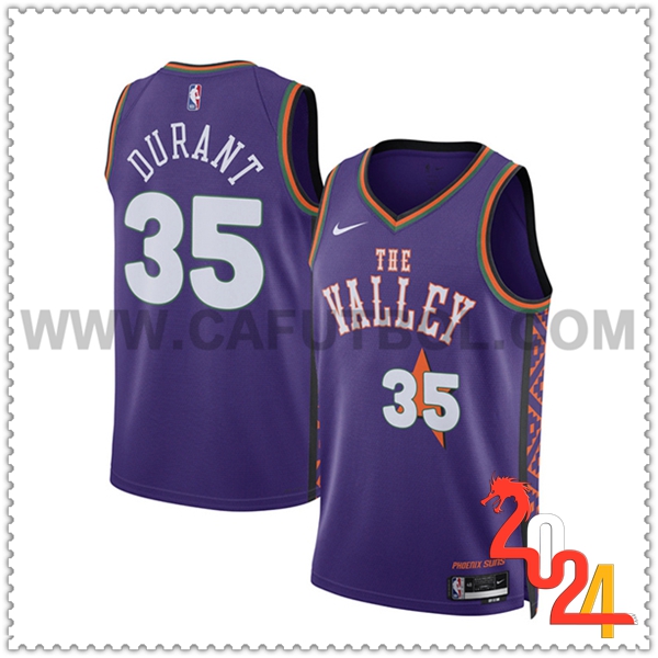 Camisetas De Futbol Phoenix Suns (DURANT #35) 2024/25 Violeta/Blanco