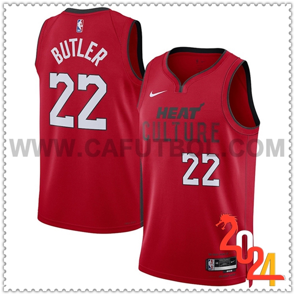 Camisetas De Futbol Miami Heat (BUTLER #22) 2024/25 Rojo/Negro/Blanco