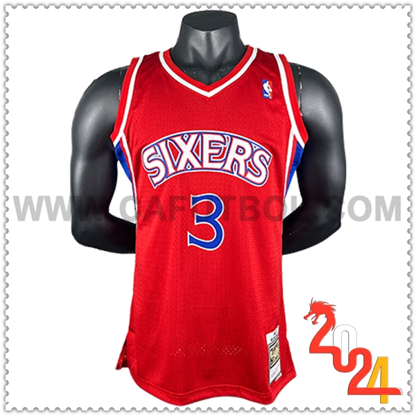 Camisetas De Futbol Philadelphia 76ers (IVERSON #3) 2023/24 Rojo/Azul