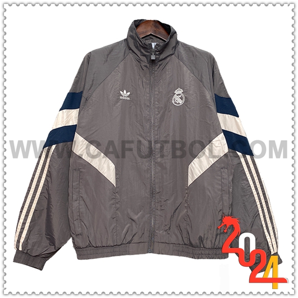 Rompevientos Real Madrid Gris/Beige/Azul 2024 2025