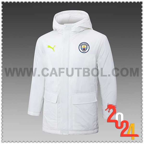 Chandal Plumas Con Capucha Manchester City Blanco 2024 2025