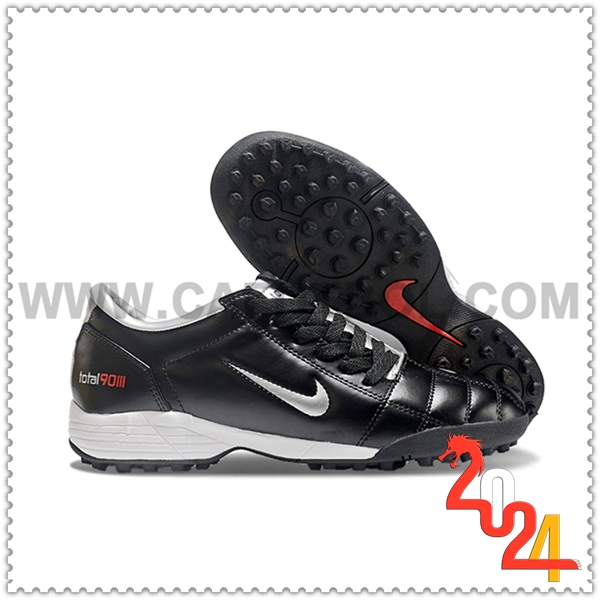 Nike Zapatos de Futbol T90 TF Negro/Gris