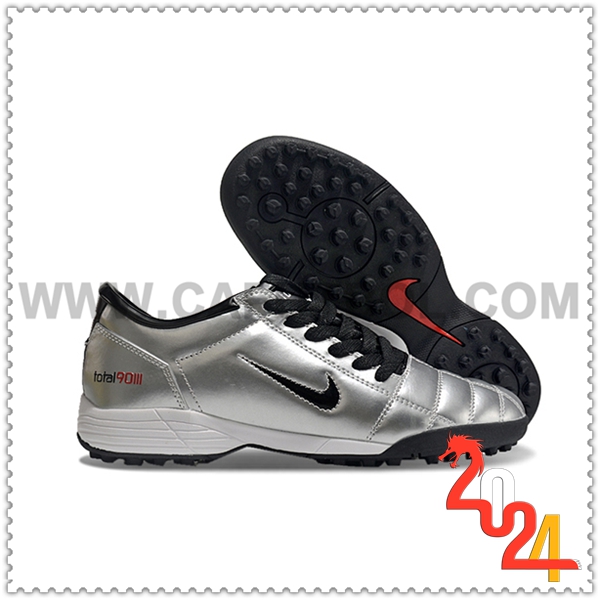 Nike Zapatos de Futbol T90 TF Gris/Negro