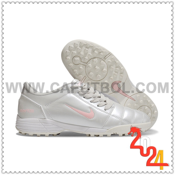 Nike Zapatos de Futbol T90 TF Beige/Rosa