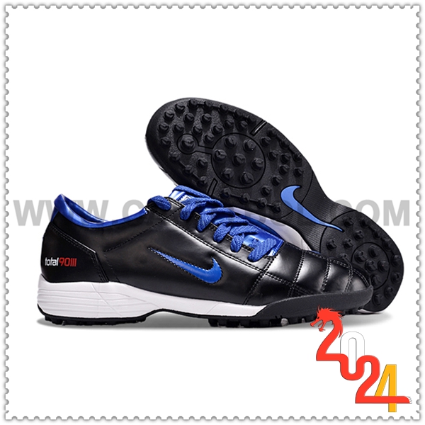 Nike Zapatos de Futbol T90 TF Negro/Azul