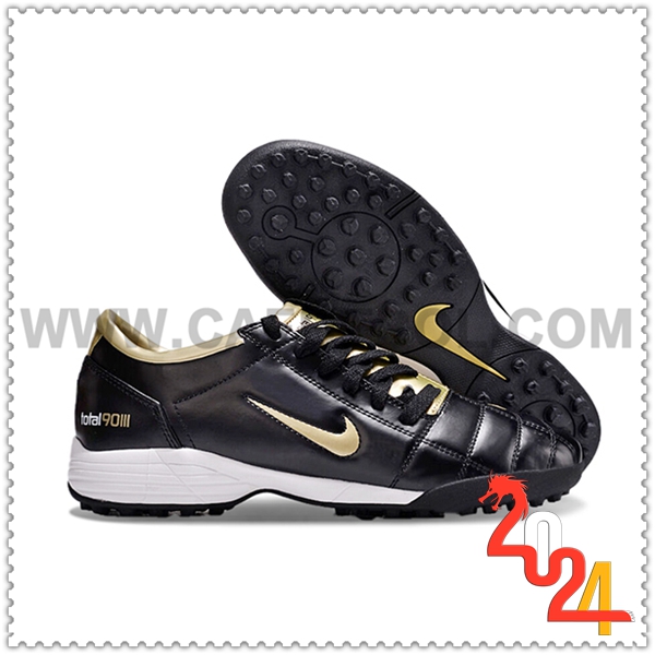 Nike Zapatos de Futbol T90 TF Negro/Amarillo