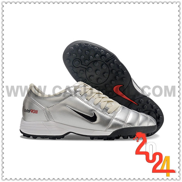 Nike Zapatos de Futbol T90 TF Gris/Negro -02