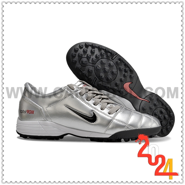 Nike Zapatos de Futbol T90 TF Gris/Negro -03