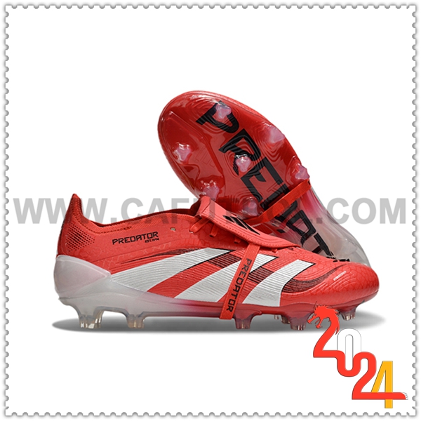 Adidas Zapatos de Futbol 25 Predator Elite Tongue FG Rojo/Blanco