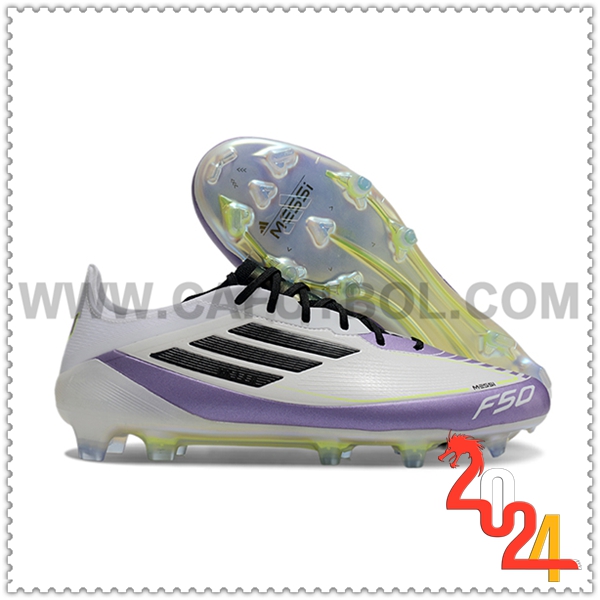 Adidas Zapatos de Futbol F50 ELITE FG Blanco/Violeta/Negro