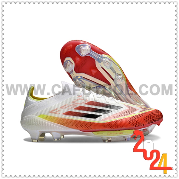 Adidas Zapatos de Futbol F50+.1 FG Blanco/Rojo