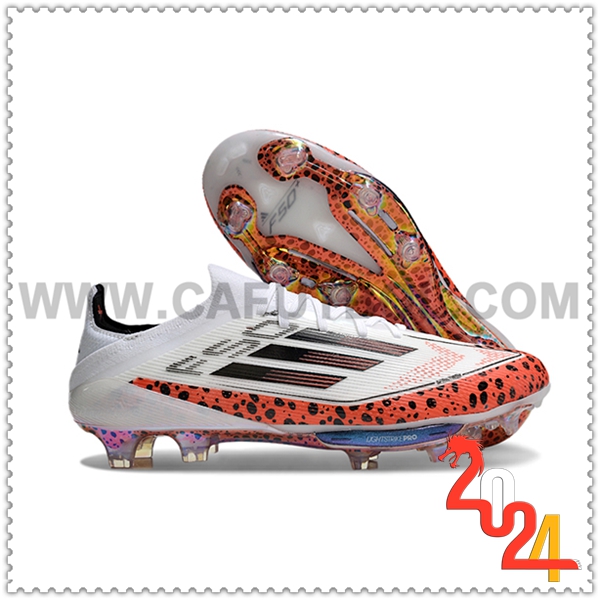 Adidas Zapatos de Futbol F50+.1 FG Blanco/Negro/Naranja