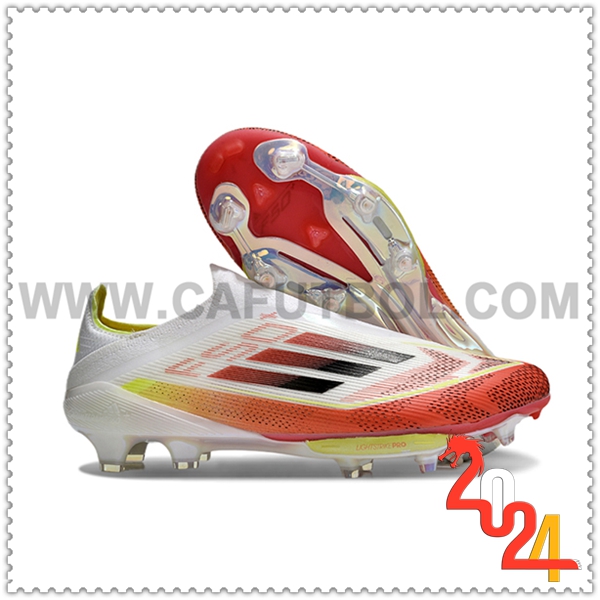 Adidas Zapatos de Futbol F50+ FG Blanco/Rojo