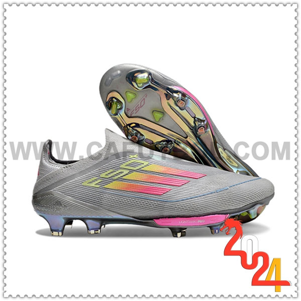 Adidas Zapatos de Futbol F50+ FG Gris/Rosa