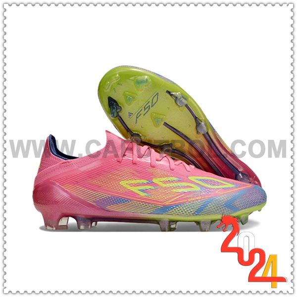 Adidas Zapatos de Futbol F50 Elite FG Rosa/Gris/Azul