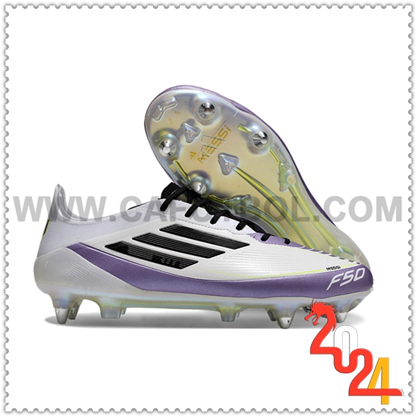 Adidas Zapatos de Futbol F50 ELITE SG Blanco/Violeta/Negro