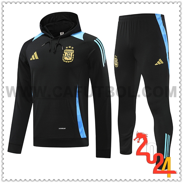 Chaqueta Con Capucha Chandal Argentina Azul/Negro 2024 2025