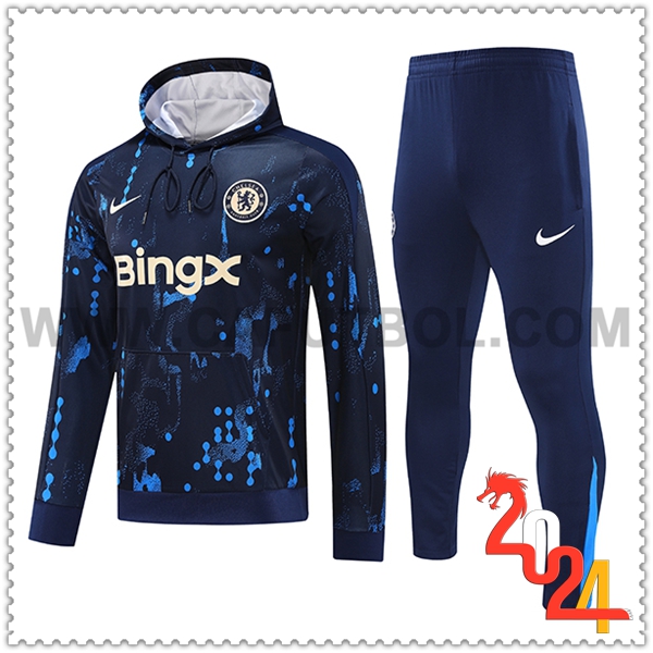 Chaqueta Con Capucha Chandal FC Chelse Azul Oscuro 2024 2025