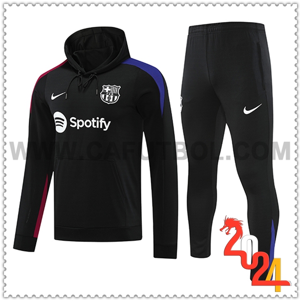 Chaqueta Con Capucha Chandal FC Barcelona Negro 2024 2025