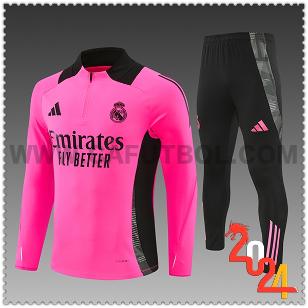 Chandal Futbol Real Madrid Ninos Rosa/Negro 2024 2025